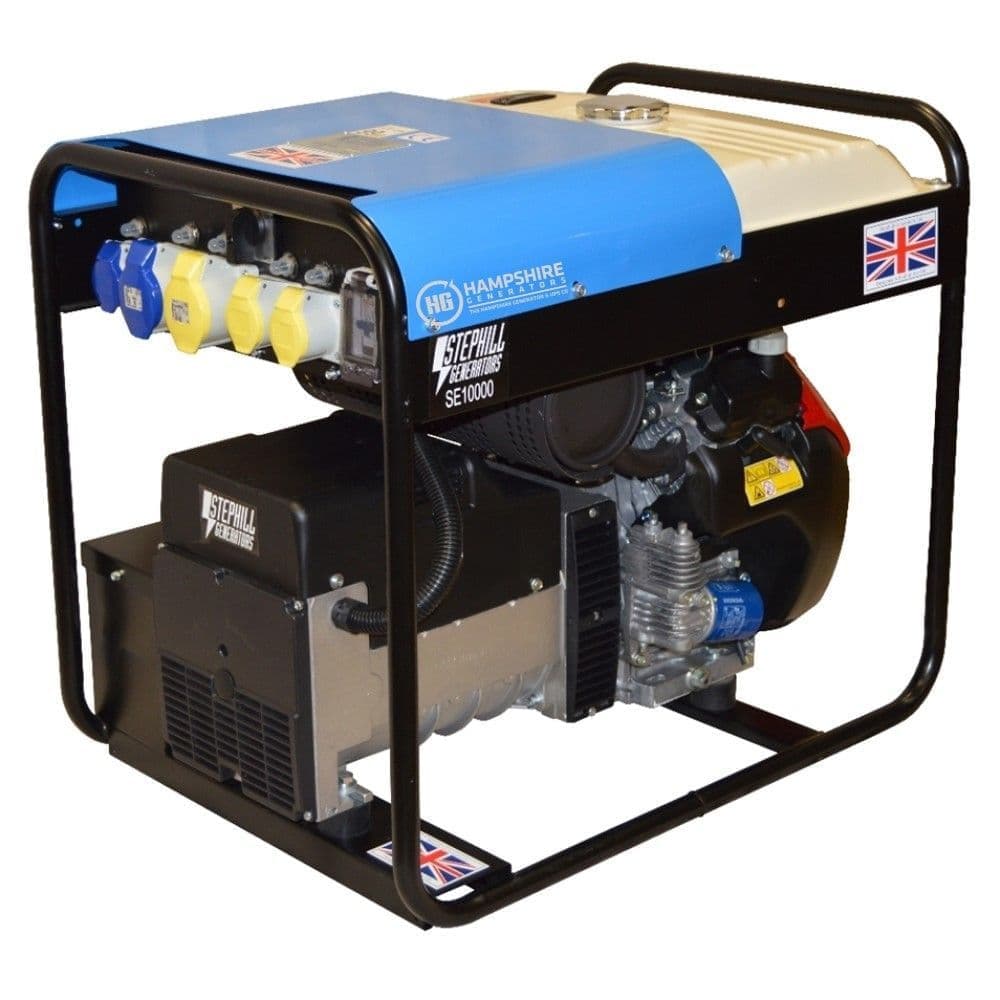 Stephill SE10000 10 kVA petrol generator on a steel frame, from the petrol generator range at Machinery Group UK