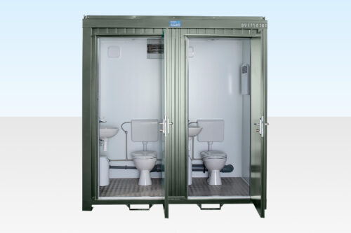 1+1 Double Mains Toilet 2.4m x 1.4m (RAL 6007)