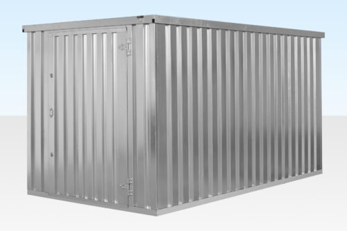 4m x 2.1m Flat Pack Container Store - Galvanised