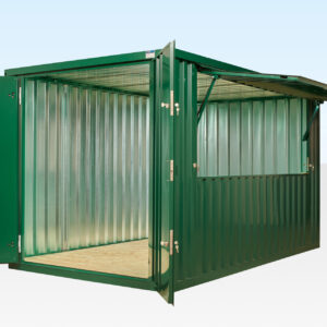 4m XL Flat Pack Kiosk (RAL6005) - Green