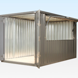 4m XL Flat Pack Kiosk (RAL7015) - Grey