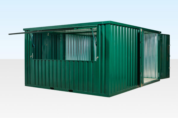 4m XL Flat Pack Kiosk & Side Linked Store Bundle (RAL6005)