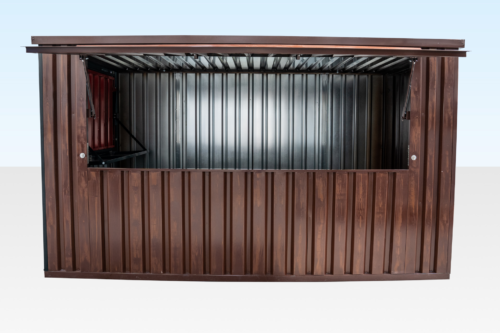 4m XL Flat Pack Kiosk - Wood Effect