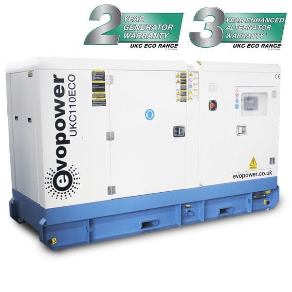 EVOPOWER 110KVA CUMMINS DIESEL GENERATOR 3 PHASE 400/230 UKC110ECO