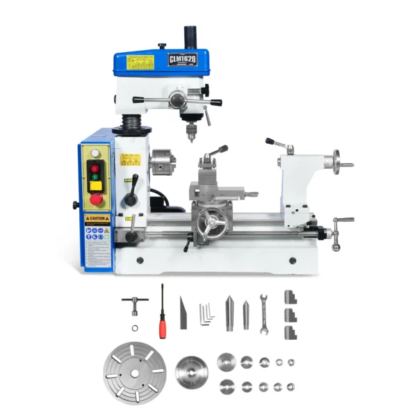 1 HP 16''x16'' Multi-Function Metal Lathe Milling Machine Head for Metalworking Combo Lathe, Drilling, and Milling Operations with Powerful Motor,...