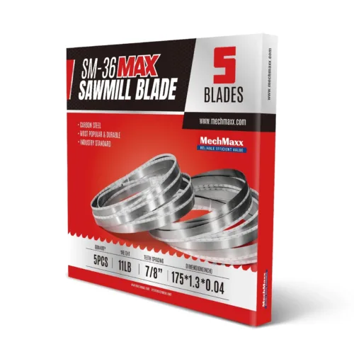 ( 1 Pack / 5 Blades ) SM-36MAX Hardwood Sawmill Blades (SKU: 150168MAX; 150168HMAX）