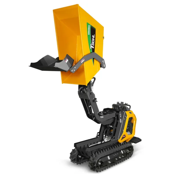 1100lb 420cc E-start Gas Engine Stand-ON Hydraulic Track Dumper Hydraulic Tipping and Lifting with Self-Loading, T80HL