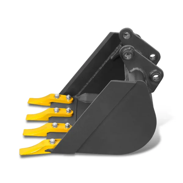 15" Backhoe Bucket without Pins, 4-Carbon Steel Teeth (for SKU: 150162, 150163, 150164)