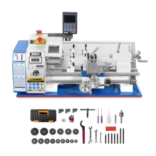 1.5‘’ Spindle Bore Metal Lathe Machine with DRO 8'' x 16'' High Precision Brushless Motor Mini 1.5HP Benchtop 0-2500 RPM Variable Speed Metal...