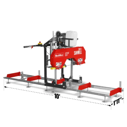 18" Portable Sawmill, 212cc 7HP Gasoline Engine, 15" Board Width, 10' Track Length , SM-18
