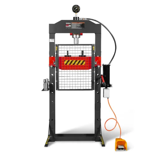 20 Ton H-Frame Air/Hydraulic Shop Press with Press Pin Kit, Fully Welded Steel Frame, Safety Guard, Foot Pedal Control, HSP20