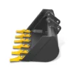 24" Backhoe Bucket without Pins, 6-Carbon Steel Teeth (for SKU: 150162, 150163, 150164)