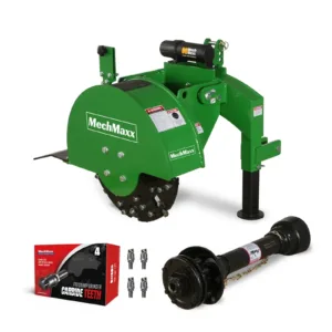 3-Point PTO Stump Grinder with 34 Carbide Teeth (PTO Shaft Included with Slip Clutch), for 15-45HP Tractor, SG24