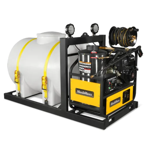 4000 PSI 4 GPM 15 HP ZONSEN E-Start Gas Engine Hot Water Pressure Washer Skid Mounted with 245 Gal Tank, HPW40DBT