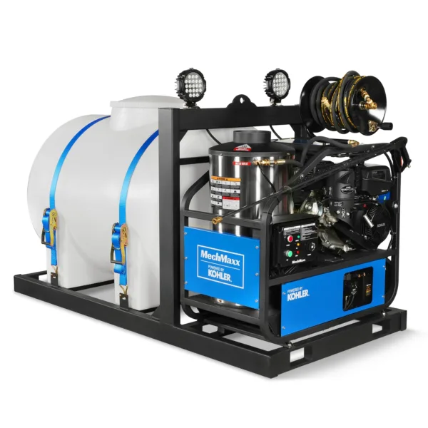 4000 PSI 4 GPM KOHLER E-Start Engine Hot Water Pressure Washer Skid Mounted with 245 Gal Tank, HPW40KBT