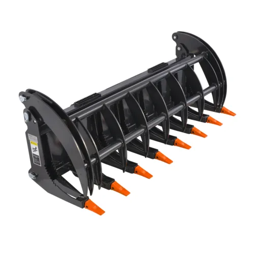 78” Skid Steer Heavy Root Rake Grapple Attachment,52in Jaw Opening , HGG-78