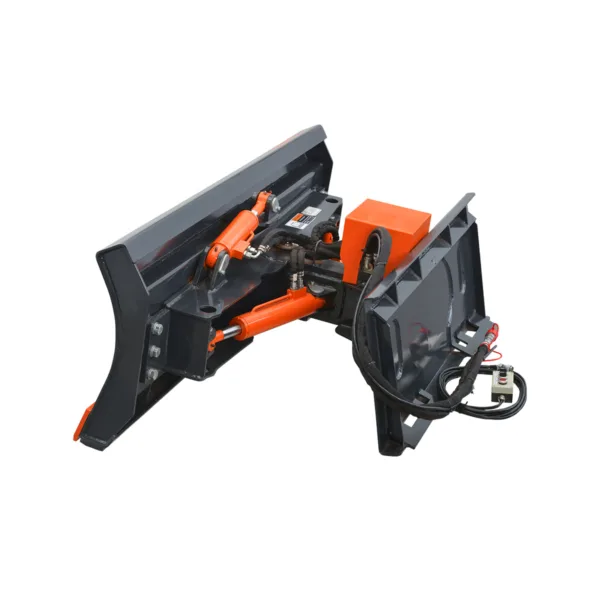 MechMaxx 72" Hydraulic Skid Steer 6 Way Dozer Blade Snow Pusher Attachment, Industrial Series