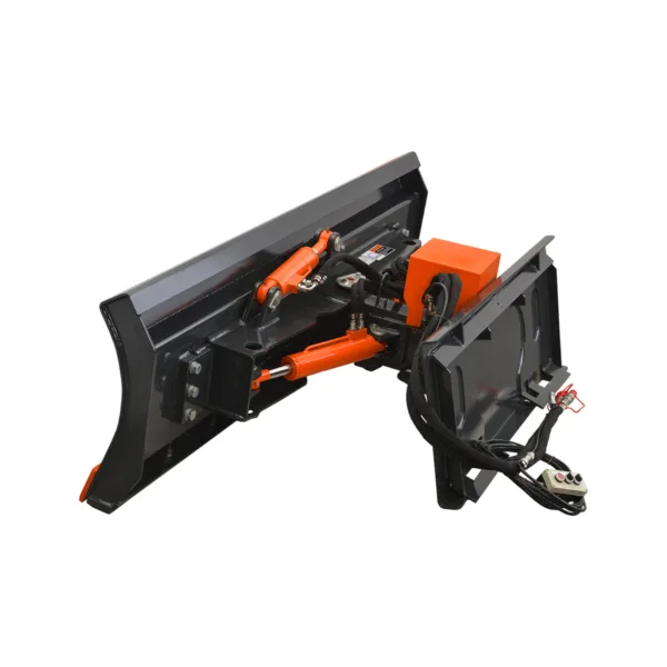 MechMaxx 84" Hydraulic Skid Steer 6 Way Dozer Blade Snow Pusher Attachment, Industrial Series