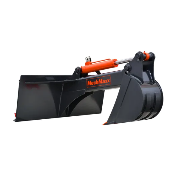 MechMaxx Skid Steer Backhoe Attachment, 12in Bucket Included, 59in Digging Depth