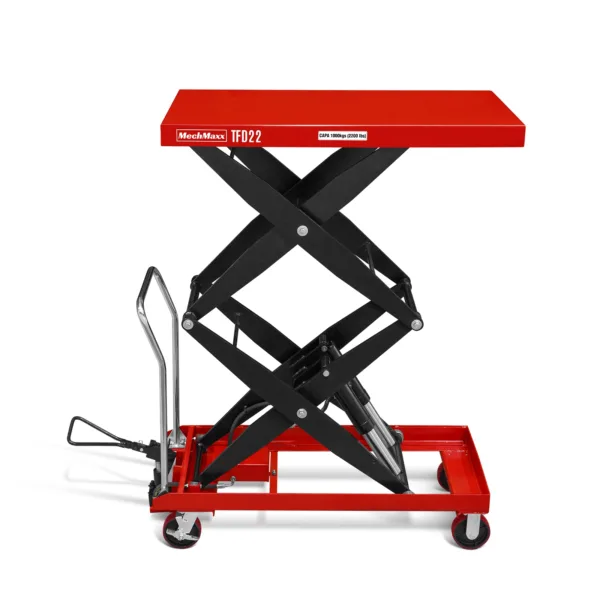 Mobile Double Scissor Lift Table Cart 2200lbs Capacity, Platform Size, 47.2” x 24”, Height 66.9” , TFD22